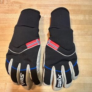 Black and Grey Swix Cross-Country Ski Gloves
